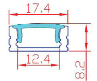 A1707 3m Length, Low-Profile Aluminium Profile for LED Strip Light