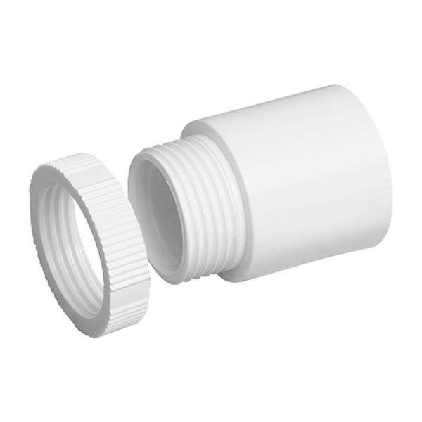 A25LRWH 25mm White PVC Male Adaptor