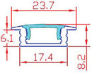 A2507 3m Length, Recessed Aluminium Profile for LED Strip Light