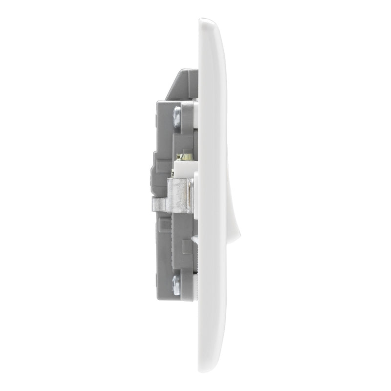 BG 832 White Nexus Moulded Single Switch with Flex Outlet, 20A