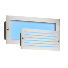 Knightsbridge Blue LED Brick Light - Brushed Steel Fascia, 5W, 230V (BLED5SB)