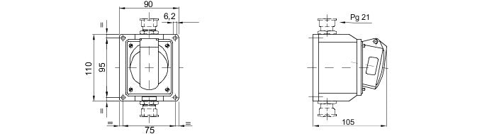 Gewiss GW62401 10°, 16A, 2P+E Angled Surface Mounting Socket 4H Outlet 100-130V