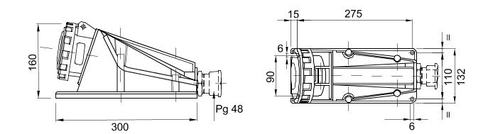 Gewiss GW62534 90°, 125A, 3P+E Angled Surface Mounting Socket 6H Outlet 380-415V