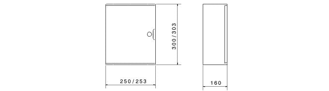 Gewiss GW46001F 250x300x160mm Enclosure w- Blank Door & Lock