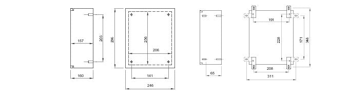 Gewiss GW46031 250x300x160mm Metal Enclosure w- Blank Door & Lock