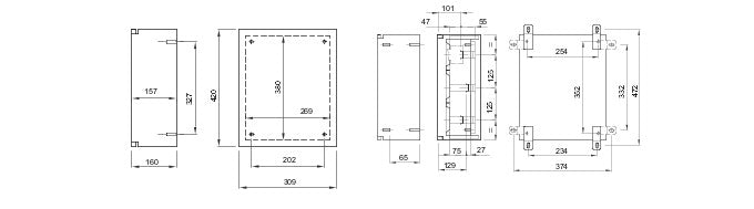 Gewiss GW46032 310X425X160mm Metal Enclosure w- Blank Door & Lock