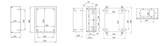 Gewiss GW46035 515X650X250mm Metal Enclosure w- Blank Door & Lock