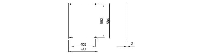 GEWISS GW46405 515x650 Corrosion Resistant Steel-Back Mounting Plate for Boards