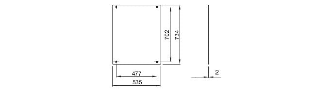 GEWISS GW46406 585x800 Corrosion Resistant Steel-Back Mounting Plate for Boards