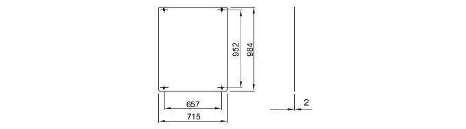 GEWISS GW46407 800x1060 Corrosion Resistant Steel-Back Mounting Plate for Boards