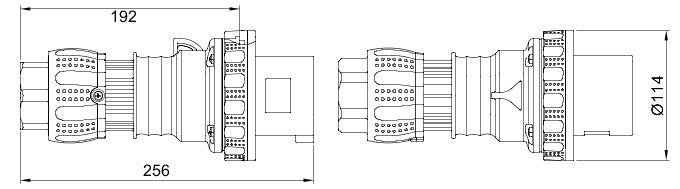 Gewiss GW61048H 2P+E 63A 200-250V, 6H Straight Plug - Mantle Terminal