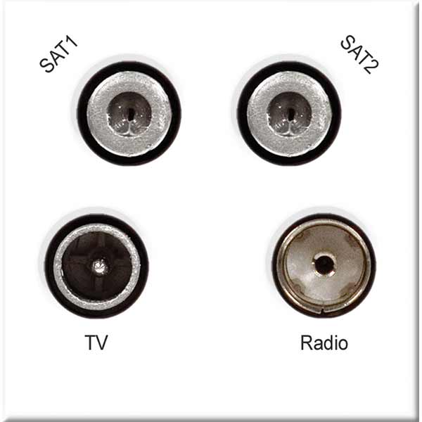 BG EMTVFMSAT2W Nexus White Moulded 2 MOD Quadplexer