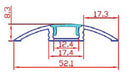 F001 2m Length, Flat Aluminium Profile for LED Strip Light