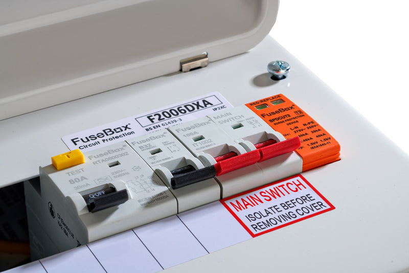 Fusebox F2006DXA 6 Way Type A Dual RCD Consumer Unit w- T2 SPD