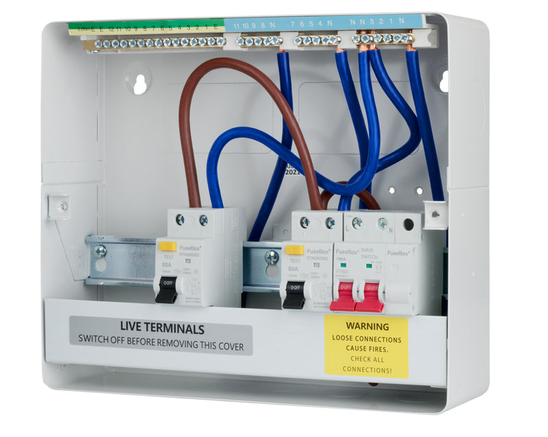 Fusebox F2007DA 7 Way, Dual 80A RCD Consumer Unit (Type A)