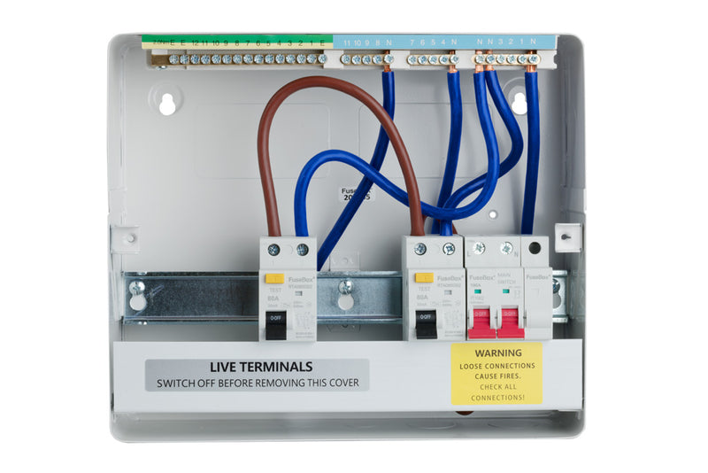 Fusebox F2007DA 7 Way, Dual 80A RCD Consumer Unit (Type A)