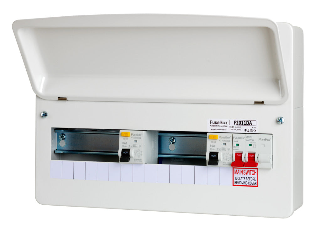 Fuse Box Rda Fusebox F2011DA 11 Way, Dual 80A RCD Consumer Unit (Type A)