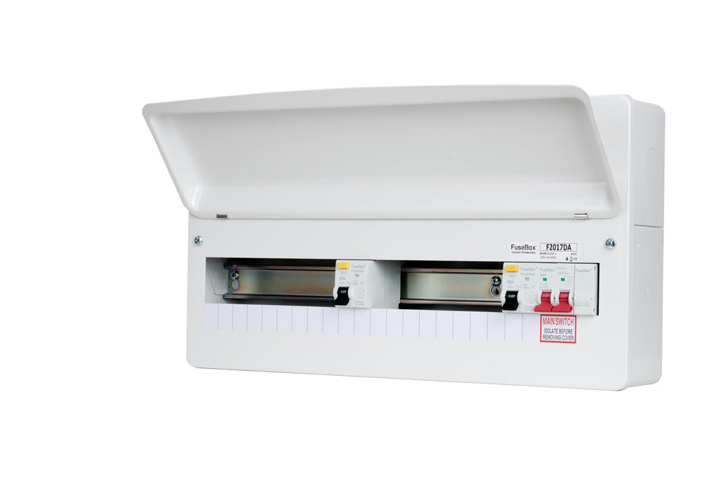 Fuse Box Rda Fusebox F2017DA 17 Way, Dual 80A RCD Consumer Unit (Type A)