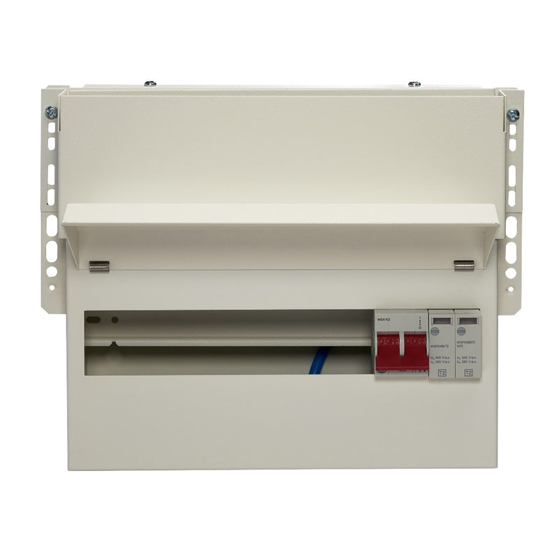 Wylex FALNM1106FLEXS - 9 Way Meter Cabinet Consumer Unit Main Switch 100A, Flexible Configuration, with SPD