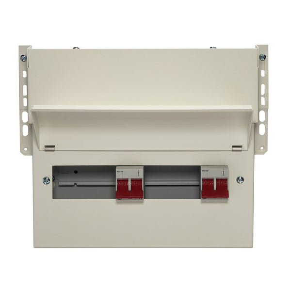 wylex FALNMHIIX9DT 9 Way Dual Tariff Meter Cabinet Consumer Unit 2x 100A Main Switch, Flexible Configuration