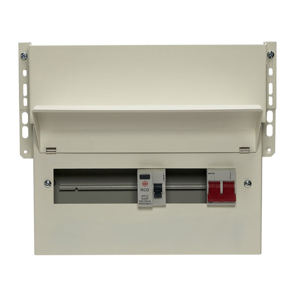 wylex FALNMRS9SLMA 9 Way Split Load Meter Cabinet Consumer Unit 100A Main Switch, 80A 30mA RCD, Flexible Configuration