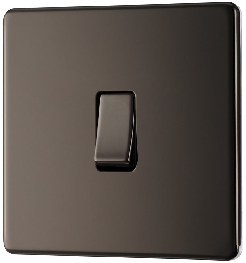 BG FBN13 Screwless Flatplate Black Nickel Intermediate Switch, 10Ax 2 Way