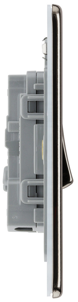 BG FBN13 Screwless Flatplate Black Nickel Intermediate Switch, 10Ax 2 Way