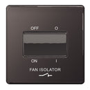 BG FBN15 Screwless Flatplate Black Nickel Triple Pole Fan Isolator Switch, 10A