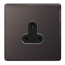 BG FBN29B Screwless Flatplate Black Nickel  5A Single Unswitched Socket