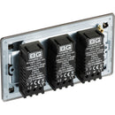 BG FBN83 Screwless Flatplate Black Nickel Intelligent 400W Triple Dimmer Switch, 2-Way Push On-Off