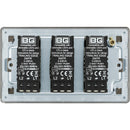 BG FBN83 Screwless Flatplate Black Nickel Intelligent 400W Triple Dimmer Switch, 2-Way Push On-Off
