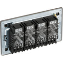 BG FBN84 Screwless Flatplate Black Nickel Intelligent  400W 4-Gang Dimmer Switch, 2-Way Push On-Off