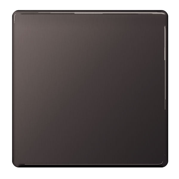 BG FBN94 Screwless Flatplate Black Nickel Single Blank Plate