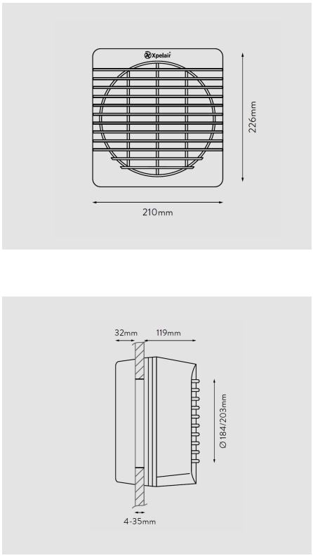 Xpelair GXC6 EC Kitchen Fan with Pullcord