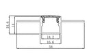 W007 3m Length, Recessed Aluminum Profile for LED Strip Light