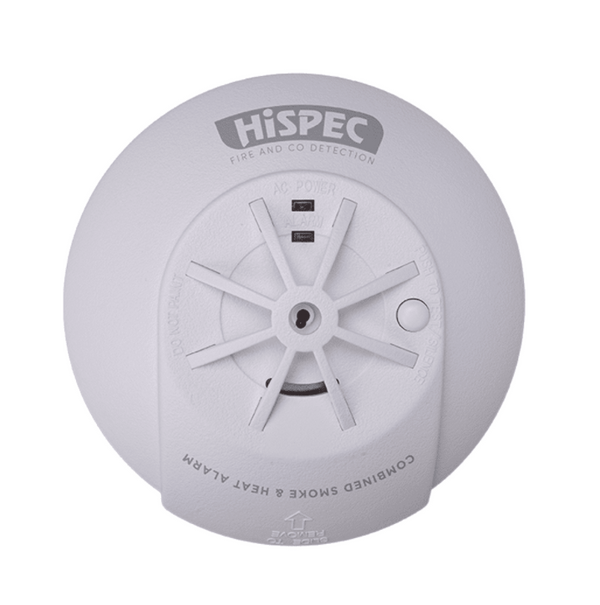 HiSpec HSSA-PH-FF10 Combo Fast Fix Mains Smoke & Heat Detector w- 10yr Rechargeable Battery