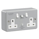 Greenbrook K22MPAPN-C RCD TWIN SWITCHED SOCKET METALCLAD PASSIVE 30mA