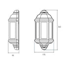 Knightsbridge LED Half Wall Lantern, 230V Rated, IP54 (LANT3)