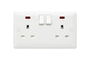 MK Base 13A 2G DP Switched Socket with Neon (MB2647DPWHI)
