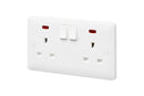 MK Base 13A 2G DP Switched Socket with Neon (MB2647DPWHI)