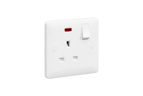 MK Base 13A 1G DP Switched with Socket Neon (MB2657DPWHI)