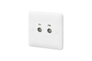 MK Base 1G Double Outlet TV-FM Isolated Socket (MB3523WHI)