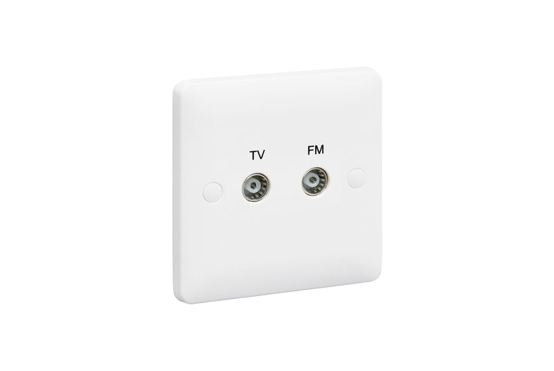 MK Base 1G Double Outlet TV-FM Isolated Socket (MB3523WHI)