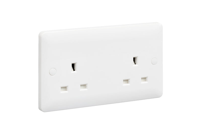 MK Base 13A 2G Unswitched Socket (MB781WHI)