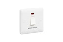 MK Base 20AX 1G DP Switch with Neon - Water Heater (MB8423WHWHI)