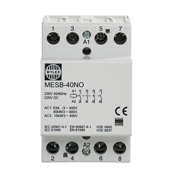 Wylex MESB-40NO 40A Contactor 4 Pole 3 Module (Normally Open)