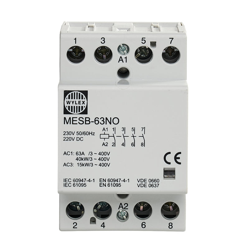 Wylex MESB-63NO 63A Contactor 4 Pole 3 Module (Normally Open)