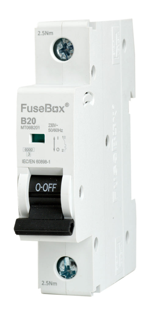 Fusebox MT06B201 20A 6kA 1 pole B CURVE MCB