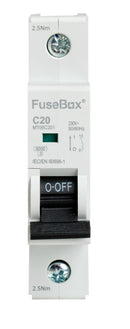 Fusebox MT06C201 20A 6kA 1 pole C Curve MCB