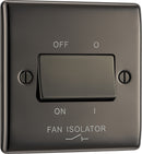 BG NBN15 Nexus Metal Black Nickel Triple Pole Fan Isolator Switch, 10A